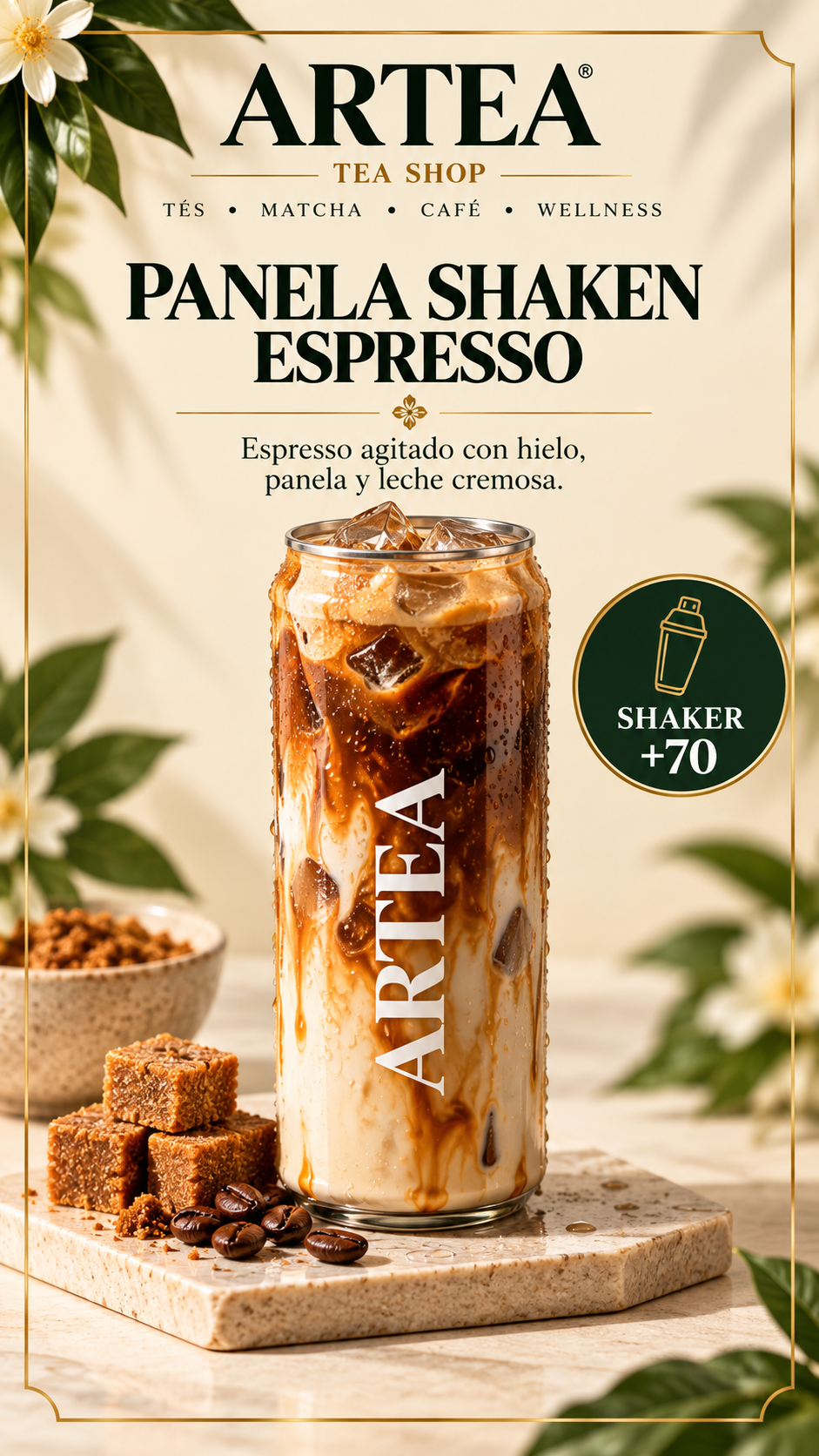 Panela Shaken Espresso : Una versión con identidad hondureña del clásico Brown Sugar Shaken Espresso. En lugar de brown sugar, elegimos la panela, un ingrediente tradicional de nuestra cultura que aporta un dulzor cálido y un sabor familiar que nos conect