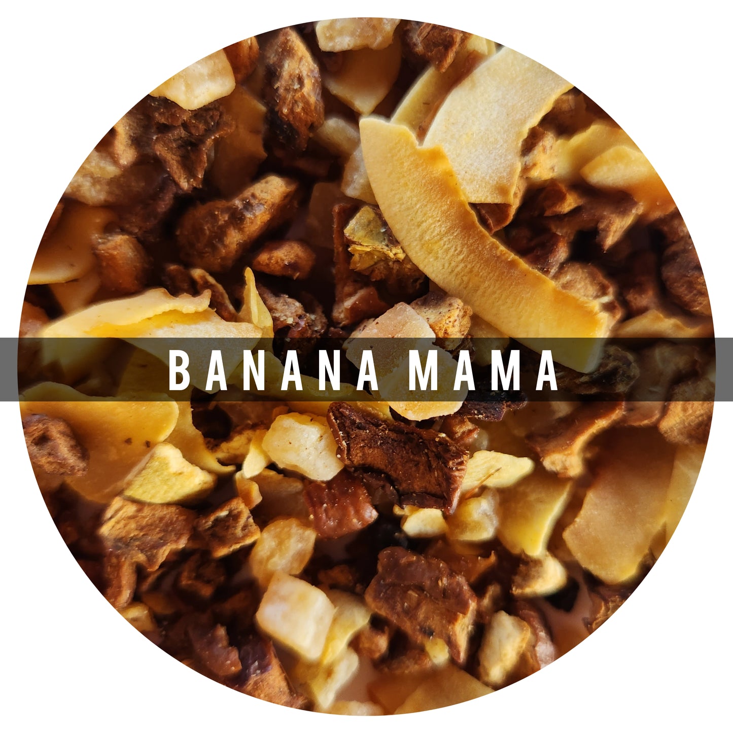 Banana mama 100g:Es una obra maestra, el coco, banano, roobois se combinan para crear esta deliciosa y cremosa tisana. Numerosos estudios han demostrado que el roobois es una fuente alta de zinc
Ingredientes: Coco, Roobois, Manzana, Papaya, Mango, Banano