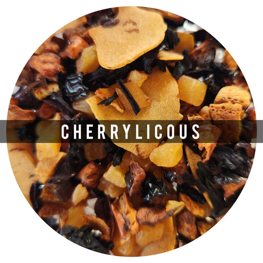 Cherrylicous 100g: es una Piña Colada con sabor a cereza.
Ingredientes :Piña, Manzana, Hibisco, Rosa Mosqueta, Naranja, Coco, Cereza Acidas