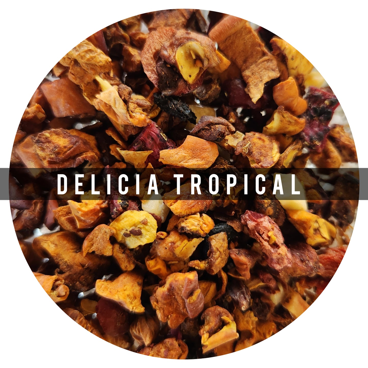 *Delicia Tropical 100g Lps.305 Es una tisana 100% afrutada y dulce
Ingredientes: Pitaya, Bayas de Espino Amarillo, Moras, Bayas de Goji, Kiwi, Piña, Papaya, Arándanos