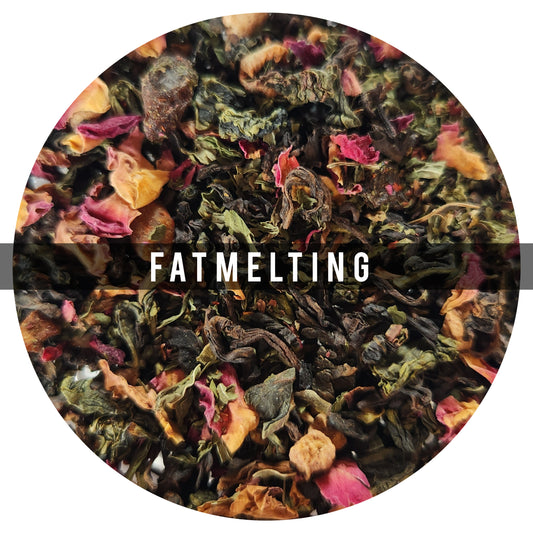 Fatmelting 90g: Fatmelting (con Pu'erh & Oolong). 
Nuestro Fatmelting es una mezcla con hierbas para deshacerte de esas libritas de más, mezcla supresora de apetito y con probióticos.
