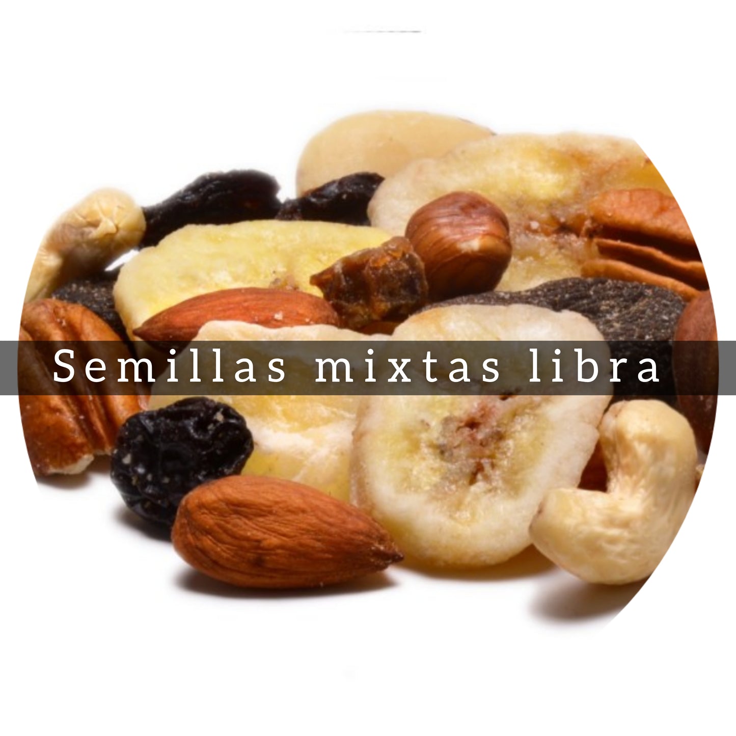 Frutas deshidratadas mixtas con nueces EnergizaTES 450G Almendras, nueces inglesas, nueces de Brasil, nueces pecanas, avellanas, pasas gigantes, trocitos de piña (con azúcar y ácido cítrico), chips de plátano, dátiles, albaricoques