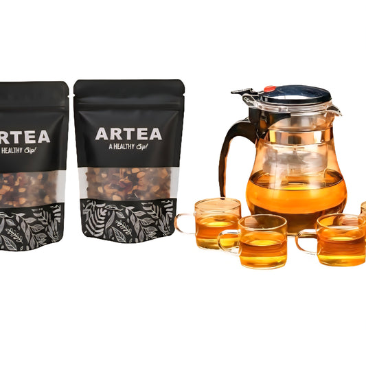 *-Combo Tetera / Prensa con filtro de 1000ml + 2 Bolsas de su eleccion  + 4 tacitas de 3onz cu